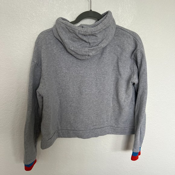Madewell x Kule O Well Graphic Cropped Hoodie Sweatshirt Gray Size M - Picture 4 of 4